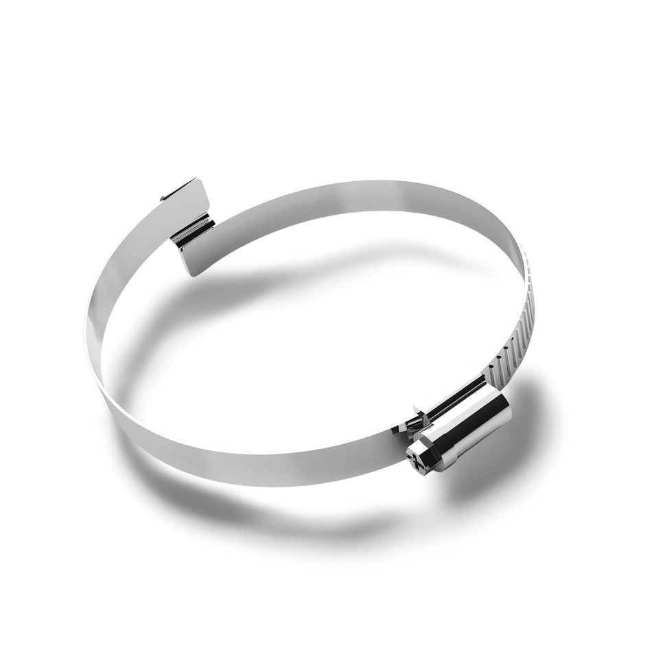 Clip-Grip hose clamp in 304 stainless steel — corrosion-resistant, for clip-profile spiral hose