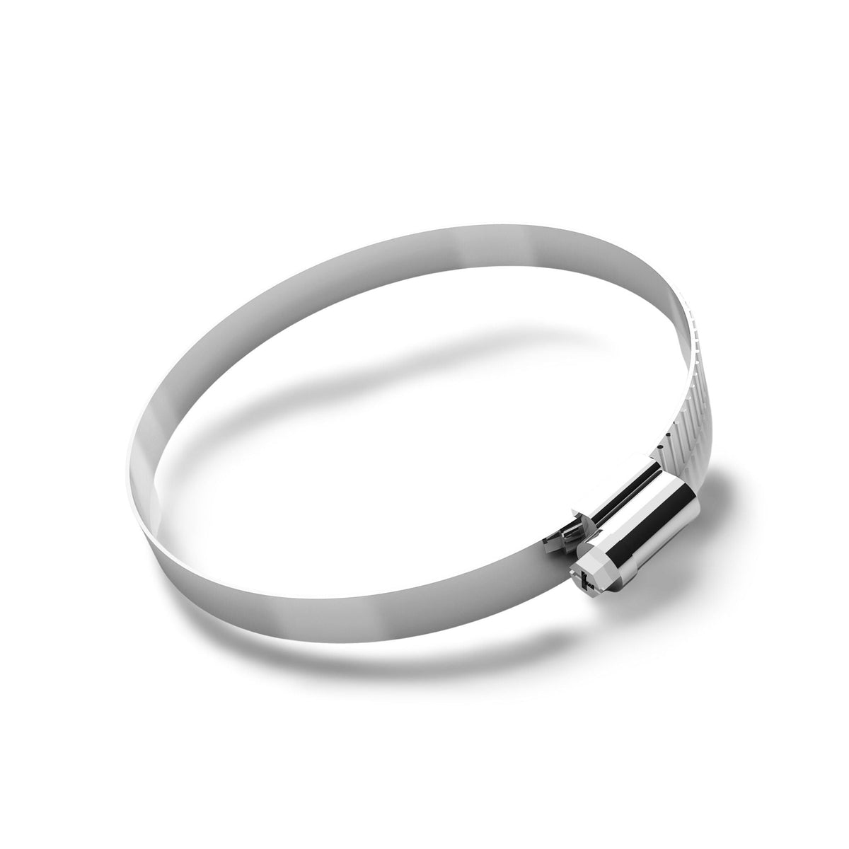 304 stainless-steel worm-drive hose clamp — corrosion-resistant for washdown and outdoor use